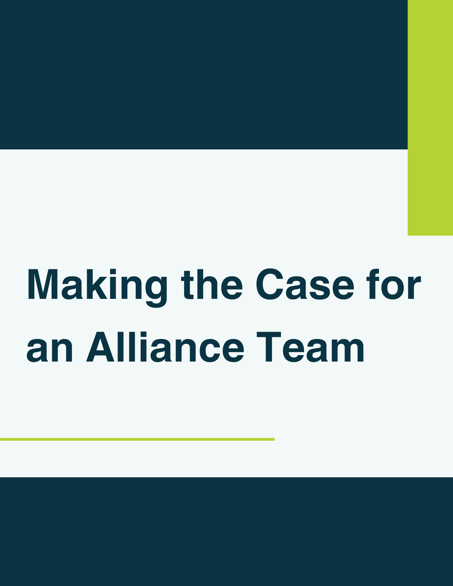 Making the Case for an alliance team ebook